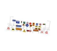 FewNvWa 28Pcs 1/64 Street Road Signs Playset Model Collections S Scale Layout Desktop Ornament Dioramas Scenes Decoration, A