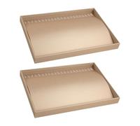 FewNvWa 2X Necklace Tray Organizer Gifts Rectangle Portable Stackable Jewelry Display Showcase, for Bracelets Necklace Long Chain