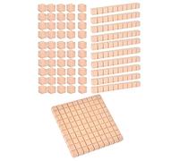 FewNvWa 50-Piece Basic Ten Blocks, Learning Manipulative Math Game Board, Wooden for Elementary School Children, Home Gift, Teaching, Package B