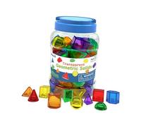 FewNvWa 60 Pieces Geometric Solids Translucent Pattern Blocks Sorting Blocks Educational Toys Promoting Color Recognition Fine Motor Skills for Preschool Kind