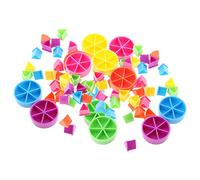 FewNvWa 84 Playing Pieces, Cake Pieces, Fractions, Pieces, Pizza Pieces. As An Educational Tool for Mathematics, Craft Projects, School Less, Multi-Color, 84Pcs
