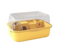 FewNvWa Acrylic Hamster Habitat with Openable Top And Water Bottle for Small Animals, yellow