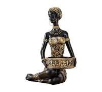 FewNvWa African Female Figure, Sculpture, Home Decoration, Statue, Storage Ornament for Restaurant, Gift, Fireplace, Apartment, Farmhouse