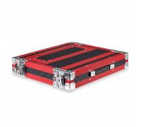 FewNvWa Aluminum Box Storage Case Cordless Organizer Waterproof Fireproof Wood Panel Construction Anti-Vibration Suitable for Outdoor Stage, Red