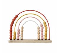 FewNvWa Arithmetic Abacus Visual Counting Educational Toy Rainbow Beads Double-Sided Board Wooden Counting Frame Function Suitable for Children Activity, Pink Rainbow