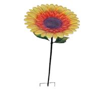 FewNvWa Bird Bath with Feeding Bowl As A Garden Stake A Feeding Station And Bird Bath for The Garden Made of Iron with A Stable Base for Lawn And Abov, golden brown