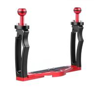 FewNvWa Camera Support Bracket Diving Camera Tray Underwater Mount with Aluminum Alloy Frame Suitable for Diving Coral Videography, Black Red