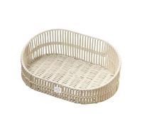 FewNvWa Cat Basket, Portable Cat Bed Made of Handwoven Rope And Sturdy Wire Frame, As A Sleeping Place for Medium And Large Cats, Dogs, Pet Lovers, L