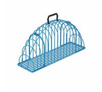FewNvWa Cat Grooming Cage Iron Structure Double Door Holder Portable Carrier Secure Design Lightweight Suitable for Nail Trimming Home, Blue, L
