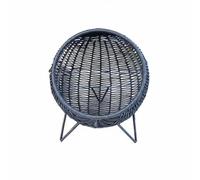 FewNvWa Cat Hammock Raised Semi-Enclosed Rattan Lounging Bed Comfortable Pet Sitting Decorative Style Suitable for Living Room Bedroom Modern Decor