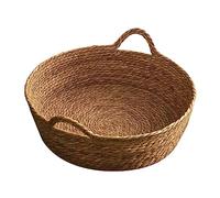 FewNvWa Cat Nesting Bed Basket for Indoor Use, Handmade Round Grass Woven Design for Cats, 46cmx15cm