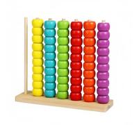 FewNvWa Children Counting Frame Wooden Bead Number Organizer Educational Counting Structure Handmade Wood Promotes Color Identification Suitable For Early, Medium Size Abacus