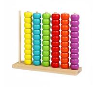 FewNvWa Children Counting Frame Wooden Bead Number Organizer Educational Counting Structure Handmade Wood Promotes Color Identification Suitable For Early, Large Size Abacus