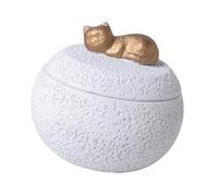 FewNvWa Compact Pet Memorial Jar with Lid 350ml Cement Base, White