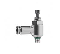 FewNvWa Control Valve with Pneumatic Throttle Connector Compact Stainless Steel Adjustable Nitrile Rubber Seal Construction, SL4-M5, Outer Tube Diameter 4mm, Thread M5 0.8