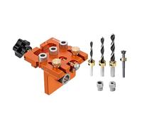 FewNvWa Dowel Jig, Multifunctional, Made of Aluminum Alloy, for Carpentry Work, Suitable for Furniture Assembly, Orange 15mm Sidehole