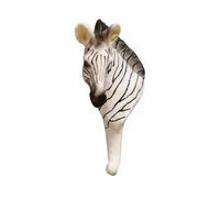 FewNvWa Elephant Wall Hook Animal 3D Decorative Wall Hook Resin Sculpture Carved Surface Textured Appearance Suitable for Entryway Bedroom Home Hallway, Zebra Animal Head Wall Hook