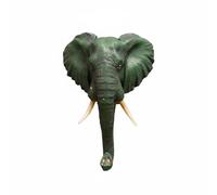 FewNvWa Elephant Wall Hook Animal 3D Decorative Wall Hook Resin Sculpture Carved Surface Textured Appearance Suitable for Entryway Bedroom Home Hallway, Elephant Animal Head Wall Hook