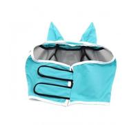 FewNvWa Equine Headgear Mesh Fly Opening Ear Coverage Knitted Textile Comfort Adjustable Hook And Loop Suitable for Stable Rest Riding Horses, Blue, M