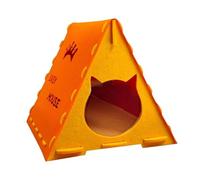 FewNvWa Felt Cat Shelter 43cmx40cmx40cm Indoor Use for Small And Medium Cats, Orange