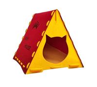 FewNvWa Felt Cat Shelter 43cmx40cmx40cm Indoor Use for Small And Medium Cats, Red