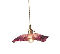 FewNvWa Flower Pendant Light, Decorative Flower Glass Hanging Lamp, Flower Chandelier for Restaurant, Kitchen, Bedside, Bar Counter, Purple Large