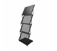 FewNvWa Folding Document Stand Brochure Display Rack Portable Multi-Tier Magazine Holder Foldable Metal Organizer Top Decoration Plate Suitable for Show Conference Lobby, 1320 460 370mm