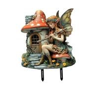 FewNvWa Garden Stake with Fairy Motif As Garden Decoration, Bed Decoration And Yard Decoration Made of PVC in Bohemian for The Beautification of Lawns, Multi, 24X26.7cm