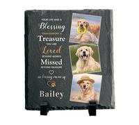 FewNvWa Garden Stone for Dog Remembrance, 6 Inch Memorial Marker for Pet Owners, Square Style A