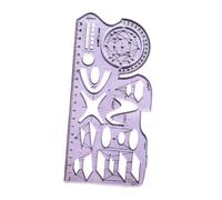FewNvWa Geometric Ruler As A Measuring Tool, Stencil, Drawing Device and Office Supply. A Practical Tool for Sketches and Layouts for Artists and Students, Style D