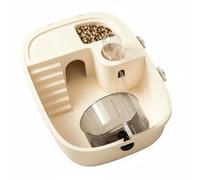 FewNvWa Hamster Cage With Secure Sealing Design Activity Wheel Water Bottle Built-In Food Bowl Acrylic Cover Suitable for Small Pet Travel Indoor Outdoor Home, Beige