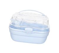 FewNvWa Hamster Travel Cage with Built in Water Bottle 7.8x6.3x5.9inch for Traveling, Blue
