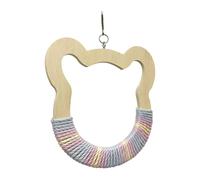 FewNvWa Hanging Swing Toy for Parrots, Interactive Perch for Finches And Conures, Bear Shape