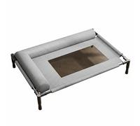 FewNvWa Industrial Bed Pet Cot Pillow Mesh Raised Washable Material Breathable Cooling Design Suitable for Outdoor Relaxation, L-shape Pillow