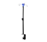 FewNvWa IV Pole Table Clamp Stainless Steel Adjustable Height Four Hooks Telescopic Retractable Feeding Tube Holder Suitable for Bedside Use in Nursing