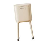 FewNvWa Kitchen Trash Can High Foot Wastebasket Press Trash Bin with Lid Minimalist Garbage Bin Multifunctional Storage Bucket Suitable for Roo, Milk White