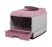 FewNvWa Kitten Potty Toilet Cat Litter Box Large Capacity Sandbox for Indoor Use, pink