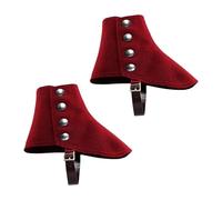 FewNvWa Knight's for Men with Medieval Shoe Covers, Adjustable Closure And Soft - A Steampunk Costume Accessory, Suitable, Red