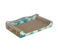 FewNvWa Large Cat Scratch Board for Indoor Cats And Kittens, Cardboard Furniture Protector, Blue 50cmx27cmx9cm