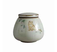 FewNvWa Memorial Container Cat Ash Ceramic Cremation Urn Secure Lid Artistic Hand-Painted Waterproof suitable for pet memorials keepsake storage household tribute, Summer Cat Round Jar 250ml