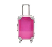 FewNvWa Mini Suitcase Party Favor Box Luggage Storage Box Empty Candy Tray with Retractable Handle And Rotating Wheels Suitable for Travel Accessory Desktop O, Purple Red