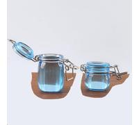 FewNvWa Miniature Storage Jar Pantry Organizer Tiny Prop Round Body Matching Lid Suitable for Hobbyist Collections Creative Arrangements, Blue