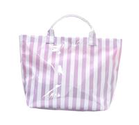 FewNvWa Modern Striped Polyester Work Tote Bag, Hobo Purse, Waterproof Shoulder Bag, Casual, Large Capacity for Office, Travel, Picnic, Leisure, All Day, Violet White