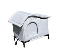 FewNvWa Outdoor Stray Cat House Oxford Cloth Insulated Waterproof Windproof Curtain Elevated Base Suitable for Pet Supplies Outdoor Scene Winter Warmt, Grey, S