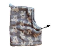 FewNvWa Pet Headgear for Cold Seasons, Earmuffs And Neck Cover for Dogs And Cats, brown bear, M