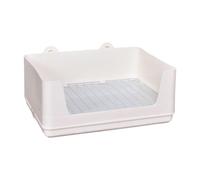 FewNvWa Pet Potty Box for Small Animals, Easy to Clean Pee Pan, white