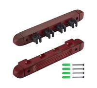 FewNvWa Pool Billiard Cue Wall Mount with Four Practical Wooden Cues - Convenient Hanging And Reliable Stability for Billiard Rooms And, Red