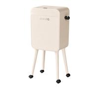 FewNvWa Pushbutton Trash Can on Wheels, Toilet Paper Container, Household Trash Can, Waste Bin for The Dresser, White