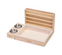 FewNvWa Rabbit Hay Feeder with 2 Bowls And Litter Box Hamster Hay Rack Prevent Waste