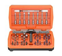 FewNvWa Ratchet Screwdriver Set with 42 Different Bits Made of S2 Alloy, Sturdy Aluminum Handle and Practical Storage Box for Easy Handling.